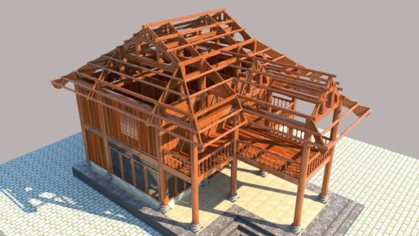 Nhà Thờ Từ Đường 5 Gian Mái Ngói Cổ